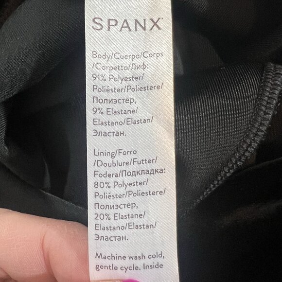 SPANX by Sara Blakely Women Velvet Leggings Large Size High Waist Black Stretch - Picture 9 of 10